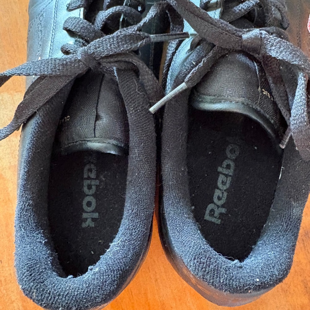 Reebok NPC II Mens 8.5 Sneakers Black Classic Leather Low Top Shoes 6836 - Picture 8 of 9